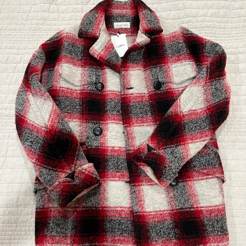 Isabel Marant Etoile Plaid Double Breasted Coat